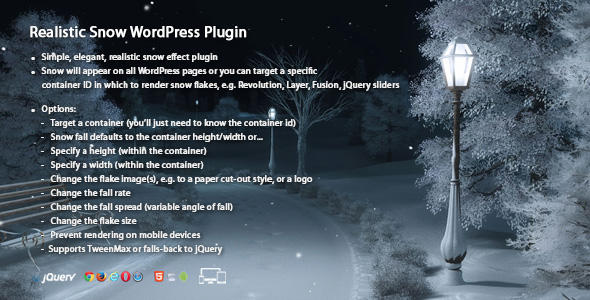 Realistic Snow WordPress Plugin v1.1