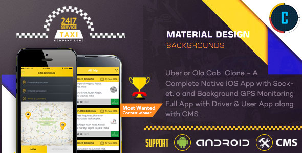 Taxi Booking App - A Complete Clone of UBER with User,Driver & Bacend CMS Coded with Native Android 
