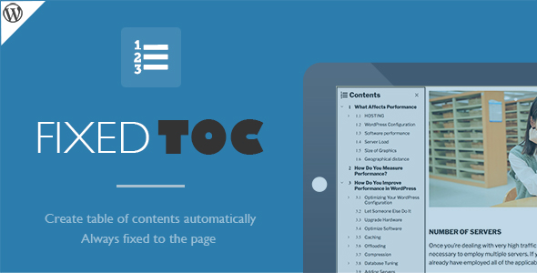 Fixed TOC v3.1.25 - table of contents for WordPress plugin