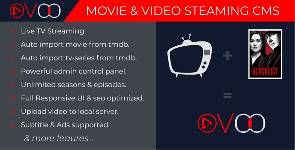 OVOO v2.5.5 - Movie & Video Streaming CMS with Unlimited TV-Series - nulled