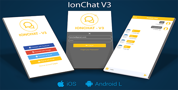 IonChat Firebase v3 Messenger Lite - free download gratis terbaru