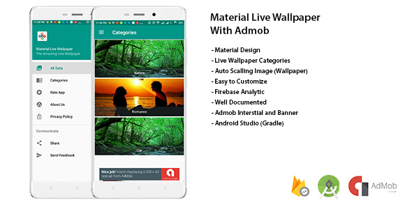 Material Live Wallpaper With Admob and Admin Panel - free download gratis terbaru