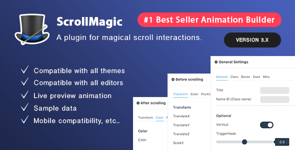 Scroll Magic v3.6.6 - Scrolling Animation Builder Plugin