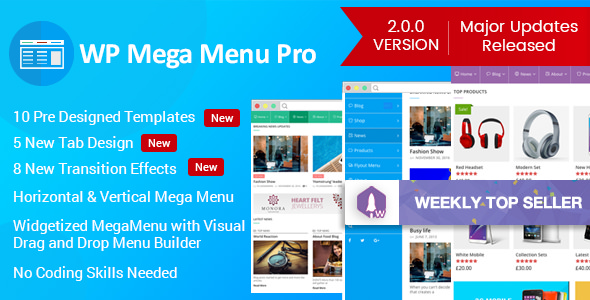 WP Mega Menu Pro v2.0.0 - Responsive Mega Menu Plugin