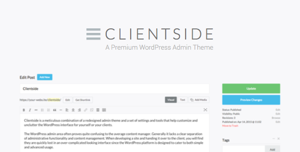 Clientside v1.13.2 - WordPress Admin Theme