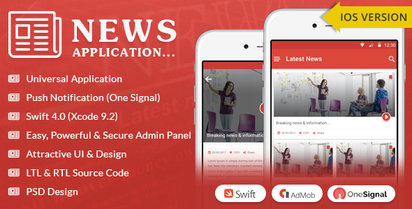 iOS News App - Swift4 - free download gratis terbaru