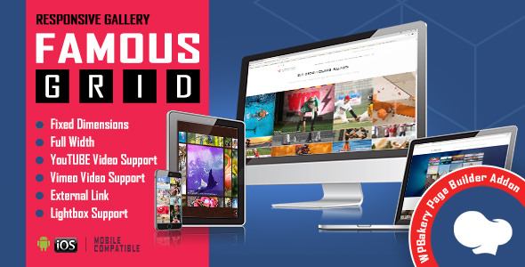 Famous v1.0.2.3 - Responsive Image & Video Grid Gallery for WPBakery Page Builder