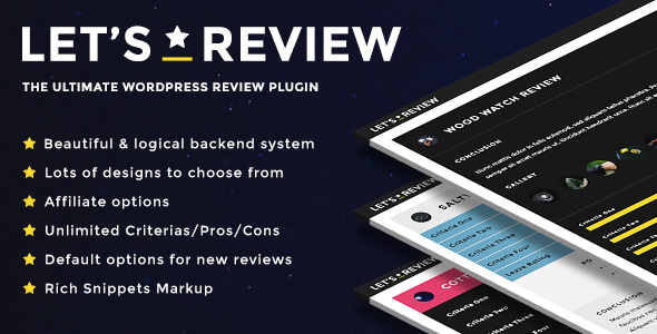 Let's Review v3.1.1 - WordPress Plugin With Affiliate Options