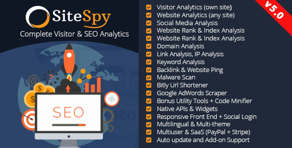 SiteSpy v5.0 - The Most Complete Visitor Analytics & SEO Tools 