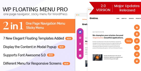 WP Floating Menu Pro v2.0.7 - One page navigator, sticky menu for WordPress