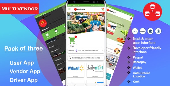 Multi Vendor Grocery Android App with Backend v1.0.1 - Bigbasket Grofers Happyfresh Clone