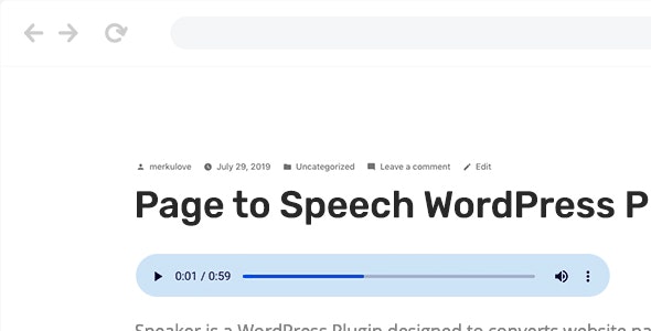 Speaker v2.1.1 - Page to Speech Plugin for WordPress