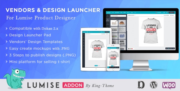 Vendors & Design Launcher v1.0 - Addon for LUMISE Product Designer
