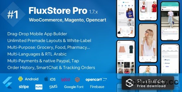 Fluxstore Pro v1.7.3 - Flutter E-commerce Full App for Magento, Opencart, and Woocommerce