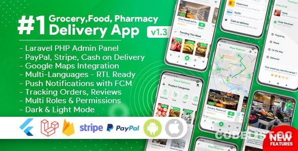 Grocery, Food, Pharmacy, Store Delivery Mobile App with Admin Panel v1.3.0
