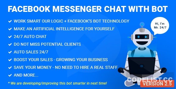 Facebook Messenger Chat with Bot v2.8 