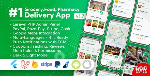 Grocery, Food, Pharmacy, Store Delivery Mobile App with Admin Panel v1.7.0