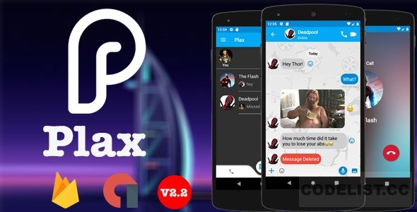 Plax v2.3 - Android Chat App with Voice/Video Calls