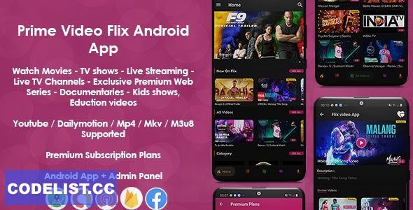 Prime Video Flix App v8.1 - Movies - Shows - Live Streaming - TV - Web Series - Premium Subscription Plan 