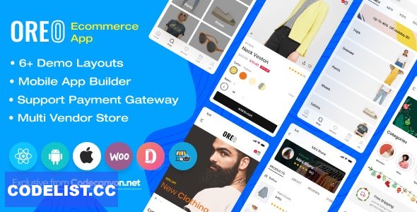 Oreo Fashion v2.8.1 - Full React Native App for Woocommerce