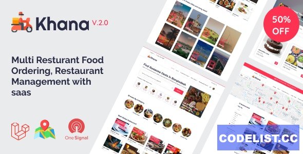 Khana v2.2 - Multi Resturant Food Ordering, Restaurant Management With Saas