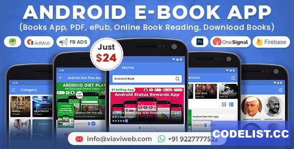 Android EBook App v13.0 (Books App, PDF, ePub, Online Book Reading, Download Books)