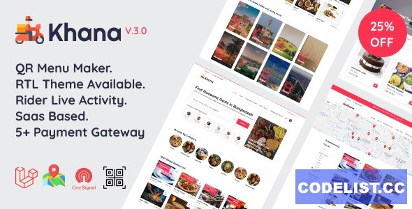 Khana v4.0 - Multi Resturant Food Ordering, Restaurant Management With Saas And QR Menu Maker - nulled