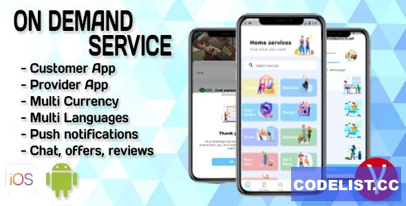 On Demand Service Solution v2.7 - 4 Apps - Flutter (iOS+Android)