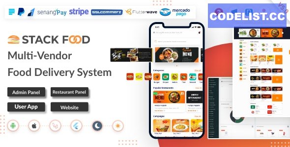 StackFood Multi Restaurant v5.0 - Food Delivery App with Laravel Admin and Restaurant Panel - nulled