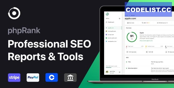 phpRank v1.1.0 - SEO Reports & Tools Platform (SaaS) - nulled