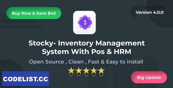 Stocky v4.0.0 - Ultimate Inventory Management System with Pos & HRM