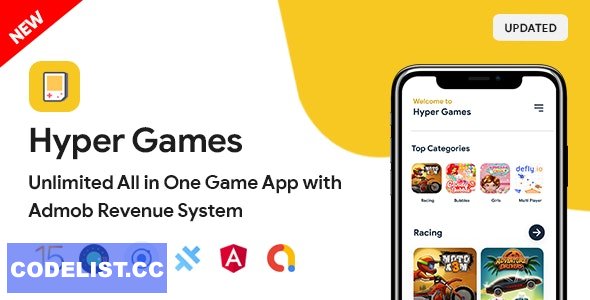 Hyper Games v2.0.1 - All in One Game App | AdMob | Unlimited Games | Android + iOS App