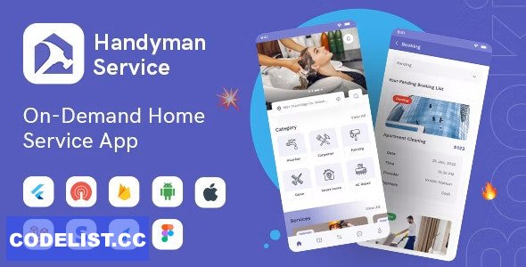 Handyman Service v17.0 - Flutter On-Demand Home Services App with Complete Solution