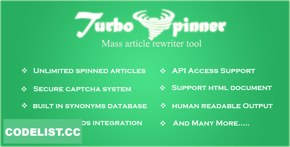 Turbo Spinner v1.8 - Article Rewriter