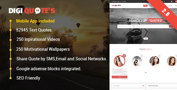 Get DigiQuotes - Ultimate Quotebasket PHP Script with Mobile App