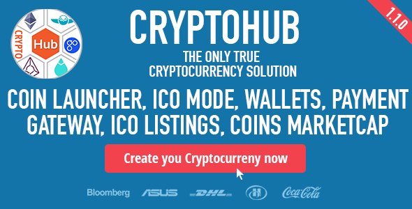 CryptoHub v1.2 - Coin Launcher, ICO System, MultiCrypto Wallets, Exchange, Payment Gateway