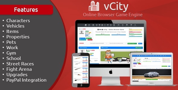 vCity v1.6 - Online Tarayıcı Oyun Motoru