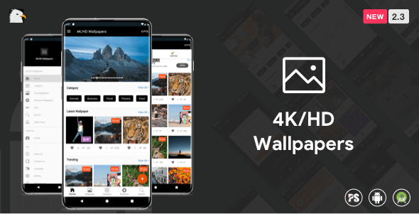 4K / HD Duvar Kağıdı Android Uygulaması (Google Materyal Tasarımı + Admob + Firebase Push Noti + PHP Arka Uç) 2.3