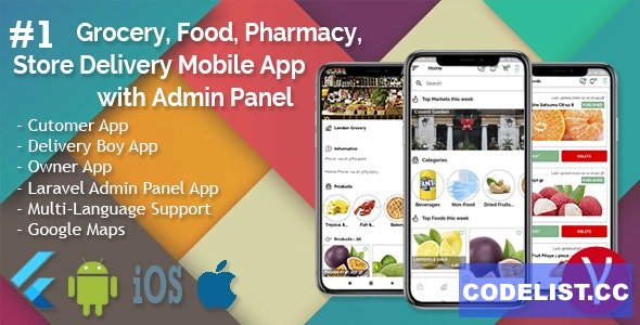 Grocery, Food, Pharmacy, Store Delivery Mobile App with Admin Panel v2.1.1