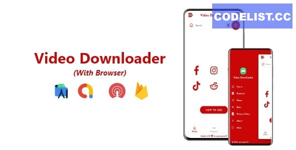Video Downloader with Browser v1.0 - ADMOB, FIREBASE, ONESIGNAL